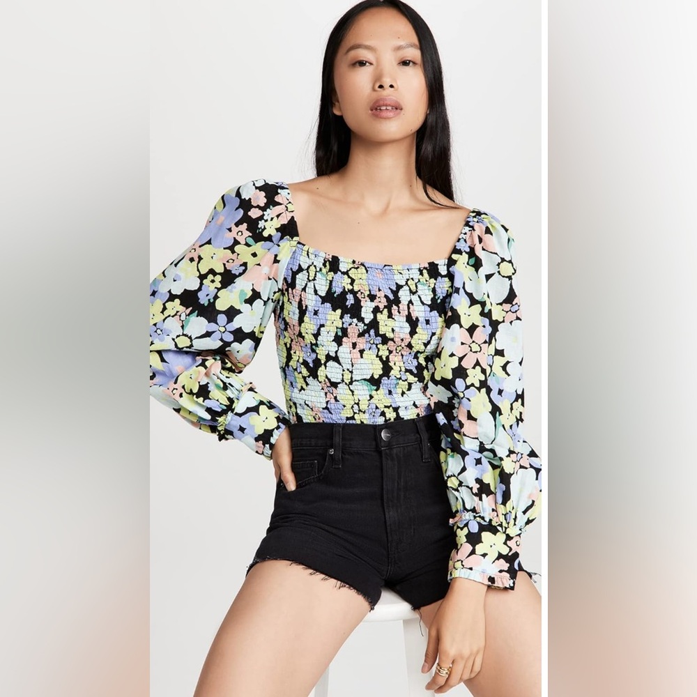 NWT Free People Ariana Printed Crop Top-Retro Combo
